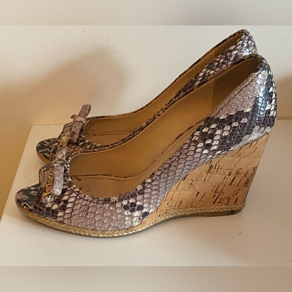 Authentic PRADA Logo Espadrilles Wedge Heels Shoes - 35.5 - Picture 3 of 10